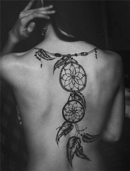 inspirações de tattoos filtro dos sonhos nas costas