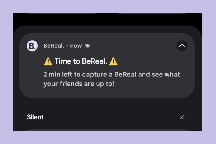 como funciona o BeReal - notificação diária