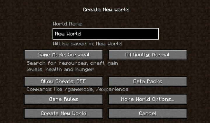 como criar um novo mundo no minecraft